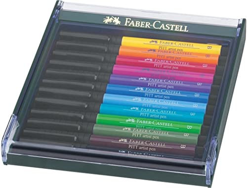 FABER-CASTELL 267421 - Tuschezeichner Pitt Artist Pen brush, 12-er Packung, Basic