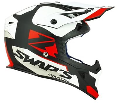 SWAPS Casque Cross Adulte Blur S818 - Noir/Blanc/Rouge Mat