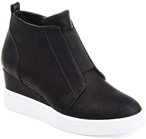 Athlefit Women's Platform Wedge Sneakers Wedge Booties Size 8 Black