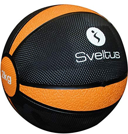 Sveltus Medizinball, 2 kg, Schwarz/Orange