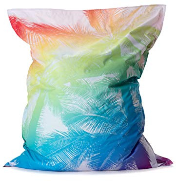 Lumaland Riesen-Sitzsack XXL 140x180 cm Special Edition | Wasserfestes Indoor & Outdoor Liegekissen mit über 3 Mio. anpassungsfähigen EPS-Perlen | Bean Bag mit waschbarem Bezug [Tropical]