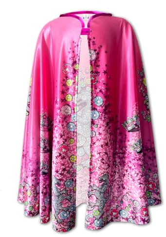 Liontouch - Kristallprinzessin Umhang für Mädchen | Für Kinder von 3-8 Jahren – Einheitsgröße | Königlicher Umhang in Pink & Silber | Perfektes Accessoire für Verkleidung, Kostüme & festliche Kleider