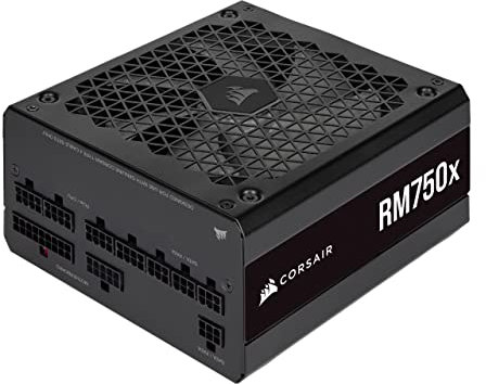 Corsair RM750x 80 PLUS Gold 750 Watts Bloc d’alimentation ATX Entièrement Modulaire (Ventilateur à Lévitation Magnétique de 135 mm, Grande Compatibilité, Condensateurs 105 °C Japonais) EU - Noir