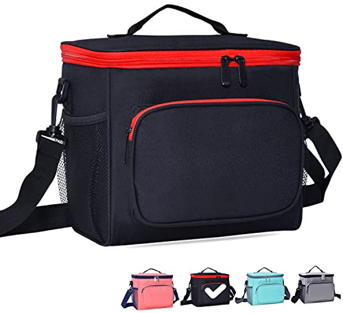 BOCHION Lunch Bag, Work Thermal Lunch Tote Bags, 10L Large Dual Compartment Food Bag for Men, Kids, Girls, Adults, Ladies, Picnic, Camping, School, Lunch Cooler Carrier Bags. (Leak-Proof Waterproof)