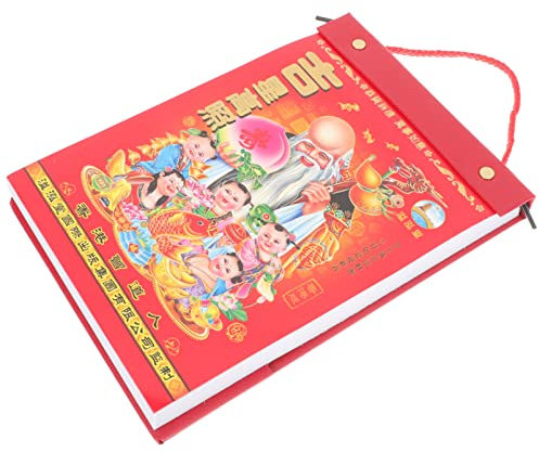 TOYANDONA Chinesischer Roter Kalender 2023 Mondkalender Chinesischer Kalender 2023 Chinesischer Wandkalender Feng-shui-kalender Jahr Des Hasen Papier Roter Rahmen Hand Zerrissen
