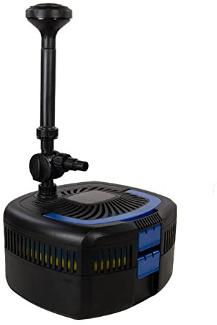 AquaForte GFU-6011 Pompa per fontana + 11 W UV-C, potenza 57 W, portata massima 2,5 m, portata massima 2,5 m3 all'ora, dimensione massima del laghetto 5 m3, connettore 13/19/25 mm, pressione massima