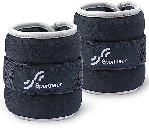 Sportneer Knöchelgewichte für Beine und Arme - Gewichtsmanschetten Set für Frauen und Männer für Krafttraining, Laufen, Walking, Fitness 2 * 0,5Kg / 2 * 1Kg/2 * 1,5Kg/ 2 * 2Kg /2 * 3Kg