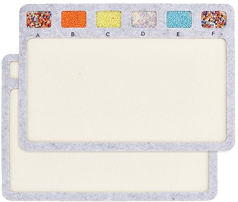 BENECREAT 2 Stück Rechteckige Filzperlen-Designbretter, Kleine Filz-Perlenmatte Mit Alphabetischer Skala, Perlentablett, Perlenpads Für Kunsthandwerk, Schmuckherstellung, 29.5x21.1cm