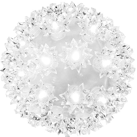 Christmas Lights Ball 7 Sparkling Outdoor Hanging Sphere Lights Twinkling Lights 100 LED Starlight Sphere Soft Twinke Christmas Sphere Lights for Tree Porch Decorations, Cool White - Twinkling