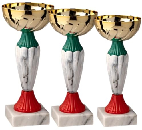 Hole Gadget Tris di Premiazioni Personalizzate Coppe e Trofei Sportivi con Targhetta Inclusa Premio per Tutti Gli Sport e Riconoscimento o Fantacalcio