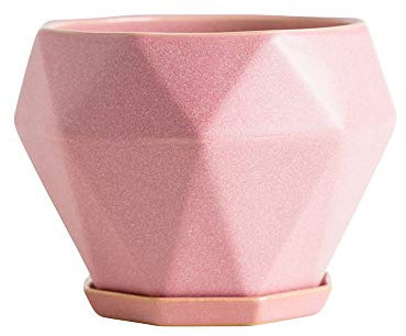 Extra große Keramik-Blumentöpfe, sechseckig, rosa Keramik-Übertopf, Pflanztöpfe für den Innenbereich, dekorativ für Sukkulenten, Kakteen, Kräuter, Orchideen (Rosa M)