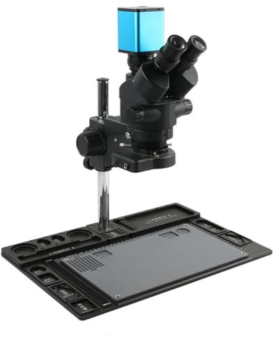 Mikroskop-Zubehör-Kit IMX307 Autofokus Autofokus Kamera + 3,5X-90X Zoom Trinokular Mikroskop Stereo Mikroskop for Telefon CPU Reparatur Löten Mikroskopische Objektträger (Color : A, Size : Not stora