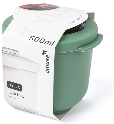 Amuse Tylla Saladier 500ml | Boîte de Rangement avec Couvercle pour Meal Prep et Snacks | Boîte Plastique Alimentaire sans BPA pour Enfants et Adultes | Congélation, Lave-vaisselle | Sage