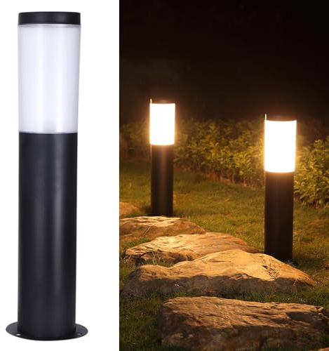 TRIVIDHA Luz De Camino De Paisaje Accesorio De Iluminación De Bolardo Cilíndrico Para Exteriores Iluminación LED De Acero Inoxidable De 10 W Lámpara De Césped Luz De Camino Impermeable Exterior Para P