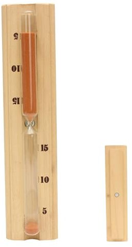 15 Minute Sand Timer, 11.8inch Wooden Hourglass Sand Timer, Heat-Resistant Sauna Timer for Spa/Bath/Coffee House/Restaurant