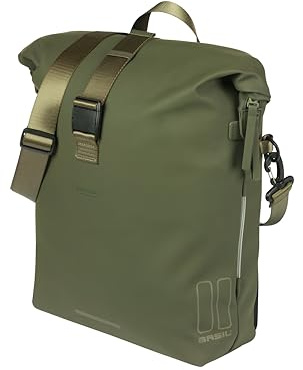 Basil SoHo Fahrrad-Umhängetasche MIK Studs - 17L, Grün, Wasserdicht, Inkl. MIK Studs-System, Ideal für Arbeit und Freizeit