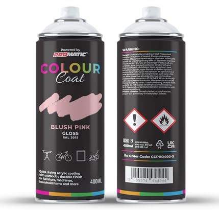 Colour Coat Pro-Matic Blush Light Pink Gloss RAL 3015 Aerosol Spray Paint 400ml (2)