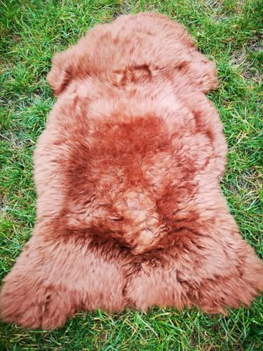 Provellus Pelle di agnello ecologica di pecora, colore marrone, taglia L – XXL (120 – 130 cm x 60 – 80 cm)