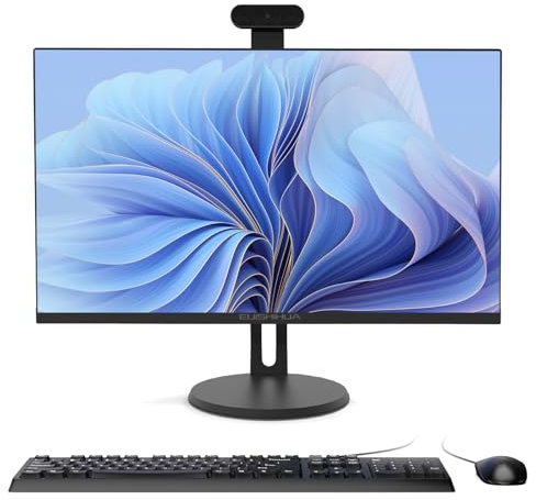 DREAMFYRE All-in-One Desktop Computer 8GB RAM 512GB SSD PC All-in-One i7 Quad-Core (up to 3GHz) 23.8 Inch with Detachable Camera Adjustable Screen 2.4G/5G WiFi BT 4.2 IPS HD Black