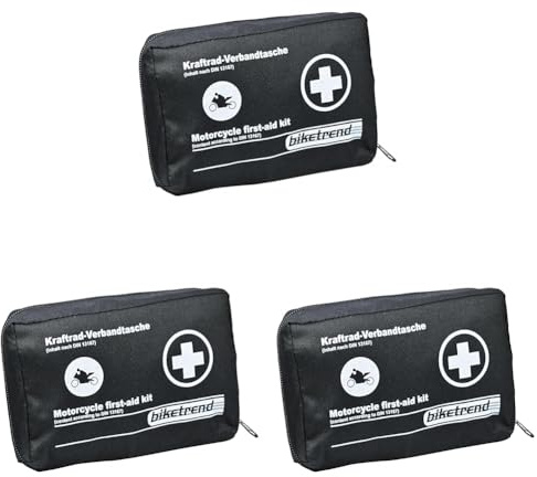 Cartrend Bolsa-Kit de primeros auxilios para moto, DIN 13167 (Paquete de 3)