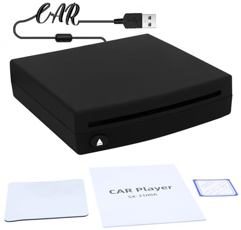 Lnopever Interfaccia USB 2.0 Autoradio CD/Dvd Dish Box Player Stereo Esterno, per Interfaccia Stereo Connessione USB Lettore di Navigazione GPS,Auto/Computer Portatile,Plug and Play