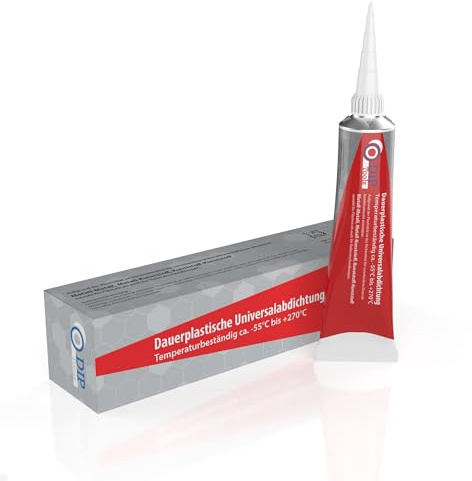 DIP-Tools Universal-Dichtung 85g, Dichtungsmasse dauerplastisch & silikonfrei, hitzebeständig -55°C bis +300°C, Dichtmasse für Metall Kunststoff Plastik Öl Wasser Gas Auto Motoren Industrie