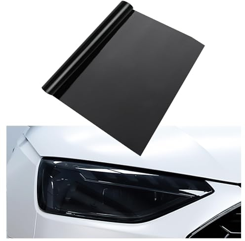 Car Headlight Tint Film 12x48 inches Smoke Vinyl Taillight Sticker Sheet | Self-Adhesive Cuttable Protective Film for Head Lights & Taillights Rear Lights. Colour Changing Sticker Black.