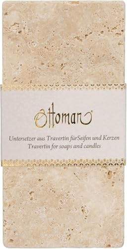 Ottoman Travertin Naturstein Seifenablage länglich 15 x 7,5 cm