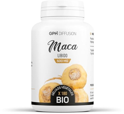 Maca racine BIO | LIBIDO | Fort dosage 5000 mg/jour | Origine Pérou | 180 Gélules Végétales