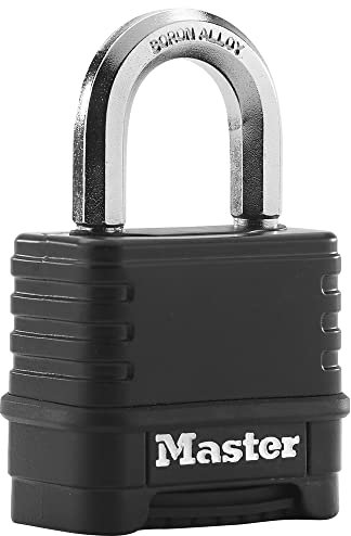 MASTER LOCK Heavy Duty Combination Padlock, Security Level 9/10, Large Ergonomic Dials, Body Bumper, Outdoor, Weatherproof, Standard Shackle