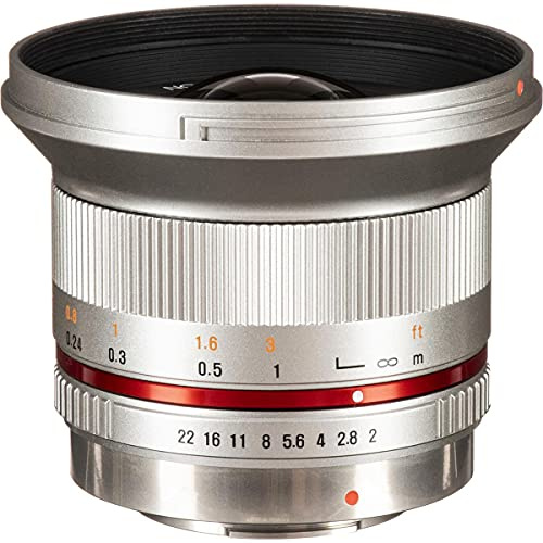 Rokinon 12 mm F2.0 NCS CS Ultra-Weitwinkelobjektiv Sony E-Mount, Micro-Four-Thirds (MFT), Silber