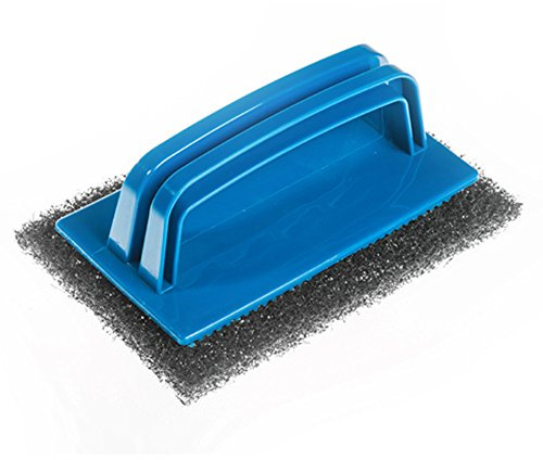 bar@drinkstuff Griddle Scourers and Handle - 10 Metal Wire Scouring Pads with Applicator Handle