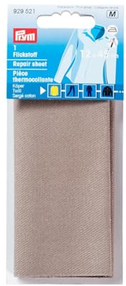 Prym 929521 Flickstoff Köper (bügeln) 12 x 45 cm grau