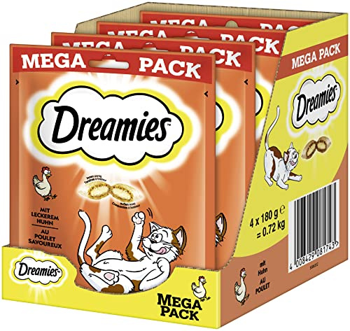 Dreamies Classic Kattsnacks, 180 g (4 stycken), Flerfärgad