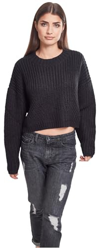 Urban Classics Ladies Wide Oversize Sweater Mujer Jersey de Punto Negro 100% Acrílico Ancho