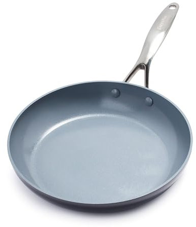 GreenPan Valencia Pro Hard Anodised Healthy Ceramic Non-Stick 28 cm Frying Pan Skillet, PFAS Free, Induction, Oven, Grey