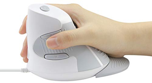 KUANDARMX Souris Optique Ergonomique Verticale Filaire pour Ordinateur De Bureau, Pc, Ordinateur Portable,droitier, White