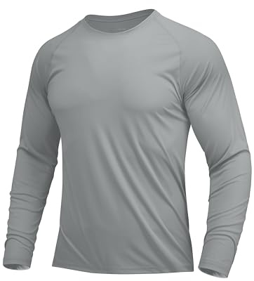 MAGCOMSEN - Camisa de protección UV UPF 50+ para Hombre, Camiseta Casual y Ligera de Manga Larga