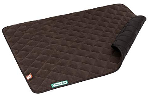 Doctor Bark Hundedecke Fleece Wendedecke - Flauschige, robuste Hundematte für größere Hunde. waschbar bis 95°C - hochwertige Indoor/Outdoor Liegedecke (L - 100x80 cm, Braun/Braun)