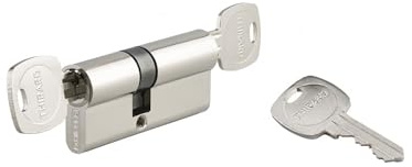 THIRARD - Cilindro di Serratura Doppia Entrata 5G STD Emergenza - Nichelato - Sicurezza Anti-Strappo, Anti-Trapano - 35 x 40 mm - Grigio - Con 3 Chiavi Dentate