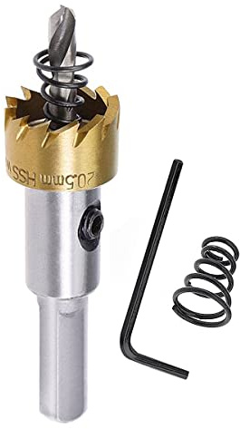 SagaSave 20.5 mm abridor de agujeros de alta velocidad brocas cortador de agujeros de metal, sierra de agujero de larga vida con llave Allen para metal madera acero inoxidable aluminio 1 unids