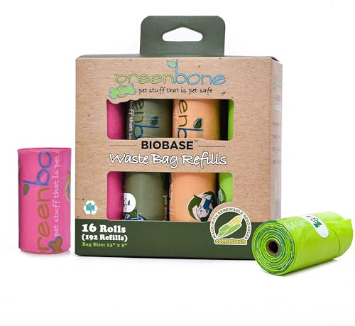 Biobase Pet Products Leak Proof Dog Poop Bag Rolls, Odor Blocking Multicolor Nature Theme 16 Rolls 192 Refill Bulk Pack