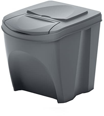 Prosperplast Sortibox Sorting Waste Bin Recycling Rubbish Trash Segregation Stackable 25L Gray