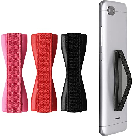 kwmobile Smartphone Fingerhalter 3 Set - Handy Halter Griff Halterung Einhandbedienung - 3X Handyhalter in Schwarz Rot Dunkelrot