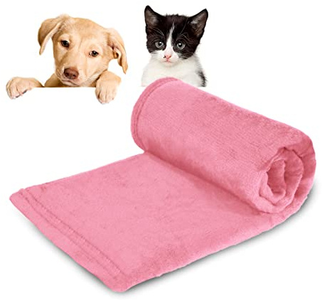 MERCURY TEXTIL- Manta para Perros, Gatos y Mascotas (1, Rosa, 75x100cm)
