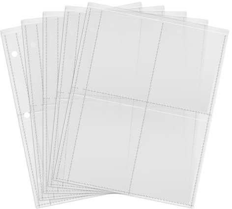 GoldOars 50 stück Sammelkarten Hüllen Doppelseitiger 400 pockets Leere Sammelmappe Heft Transparent Sammelkartenzubehör Geeignet für Ringbücher (Transparent)