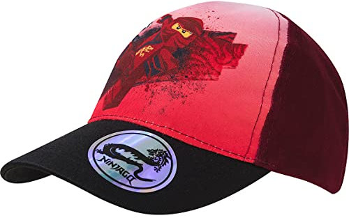 LEGO Ninjago Baseball Cap, Kappe Schirmmütze für Kinder Jungen Cappy mit Klettverschluss verstellbar (Rot 54)
