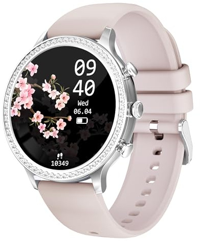 Ladies Smart Watch for Women Make/Answer Calls Smartwatch Ladies Fitness Watch with Heart Rate,Sleep,Blood Oxygen,Blood Pressure Monitor Activity Tracker for Calories Compatible with Android iOS Phone