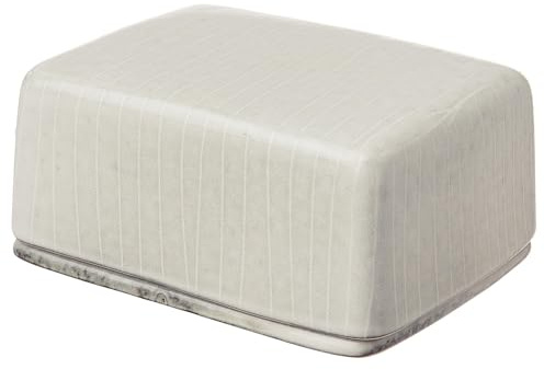 BUTLERS Butterdose 10 x 14 cm Steinzeug - HENLEY - Küchenorganisation | Farbe Grau - Butterbehälter für Lebensmittelaufbewahrung - Butterschale zur Frischhaltung - Minimalistischer Skandi-Look
