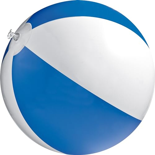 noTrash2003 Uppblåsbart strandbollset (1–6 stycken) – strandboll i randig design – poolboll för barn och vuxna – sommar, strand, semester och poolpartytillbehör (blå (enkel))